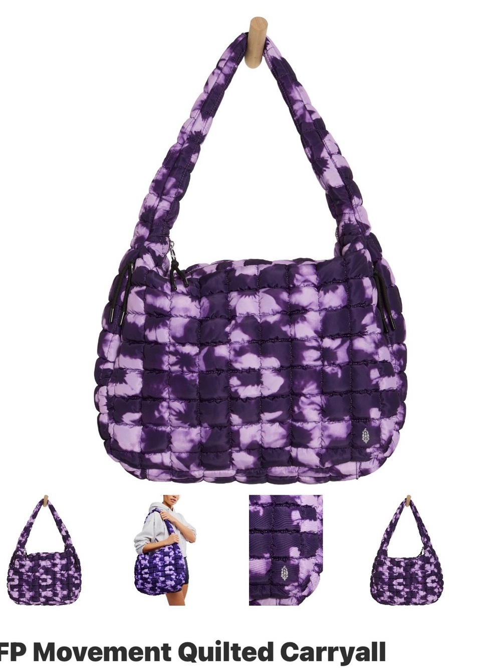 Free People Purple Tie-Dye Quilted Shoulder Bag